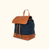 Madison Waxed Canvas Backpack | Navy w/ Saddle Tan Leather