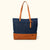 Madison Waxed Canvas Tote Bag | Navy w/ Saddle Tan Leather