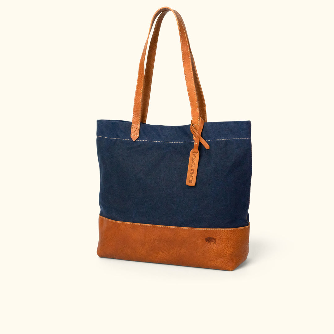 Tan Leather Tote Bag - Madison Collection