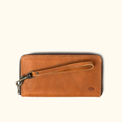 Madison Wristlet Wallet | Saddle Tan