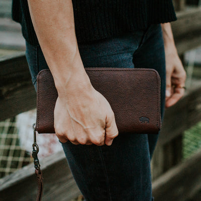 Madison Wristlet Wallet | Dark Hazelnut hover