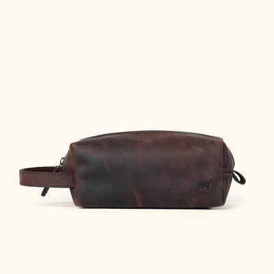 Roosevelt Buffalo Leather Dopp Kit | Dark Oak