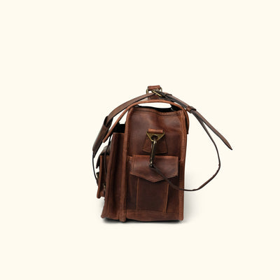 men's Leather Briefcase Bag | Dark Oak side