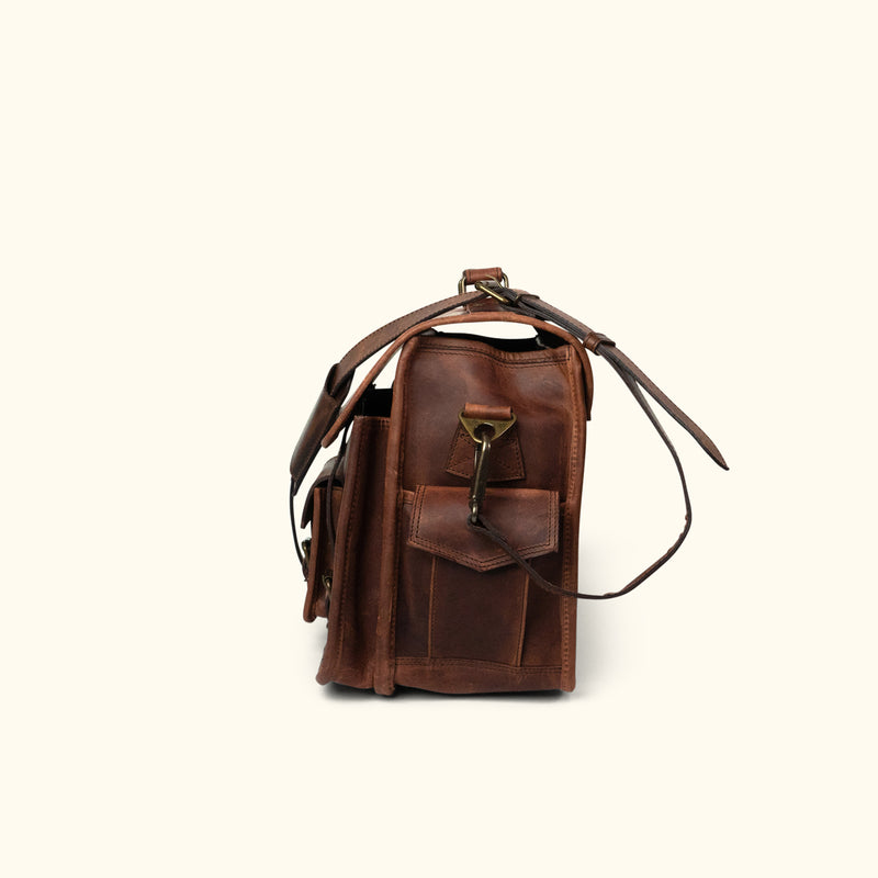 Roosevelt Buffalo Leather Briefcase | Dark Oak | Buffalo Jackson