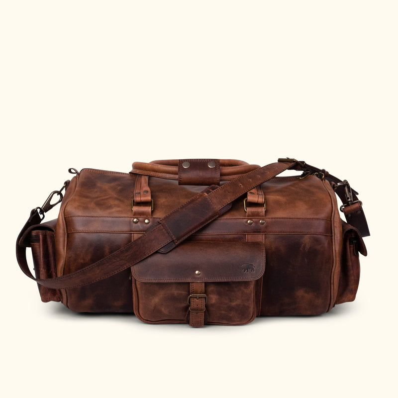 men's / unisex travel duffel bag Small Duffle Bag - Leather Duffel Bag