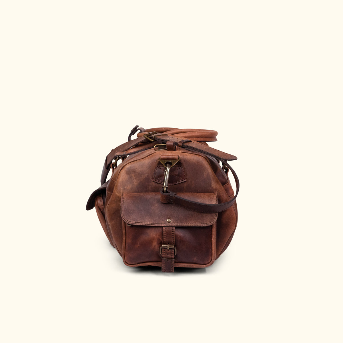 buffalo leather backpack or duffle Buffalo Jackson Roosevelt Leather Duffel Bag, Dark Oak
