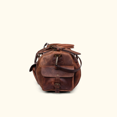 Rugged Leather Duffle Bag | Dark Oak side