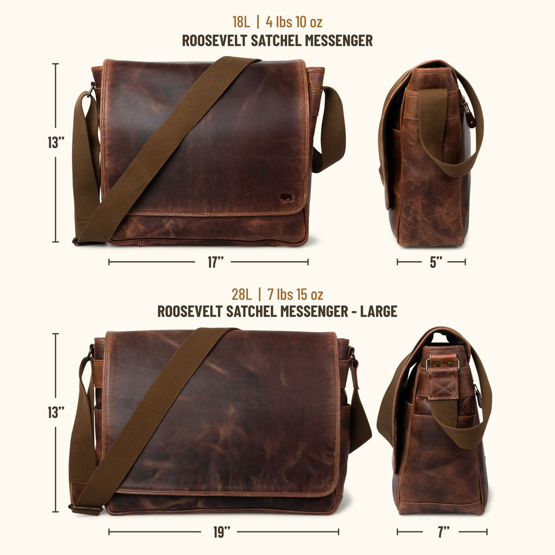 Lucien Satchel bag - Black- Men's bag - Leather satchel bag - Made