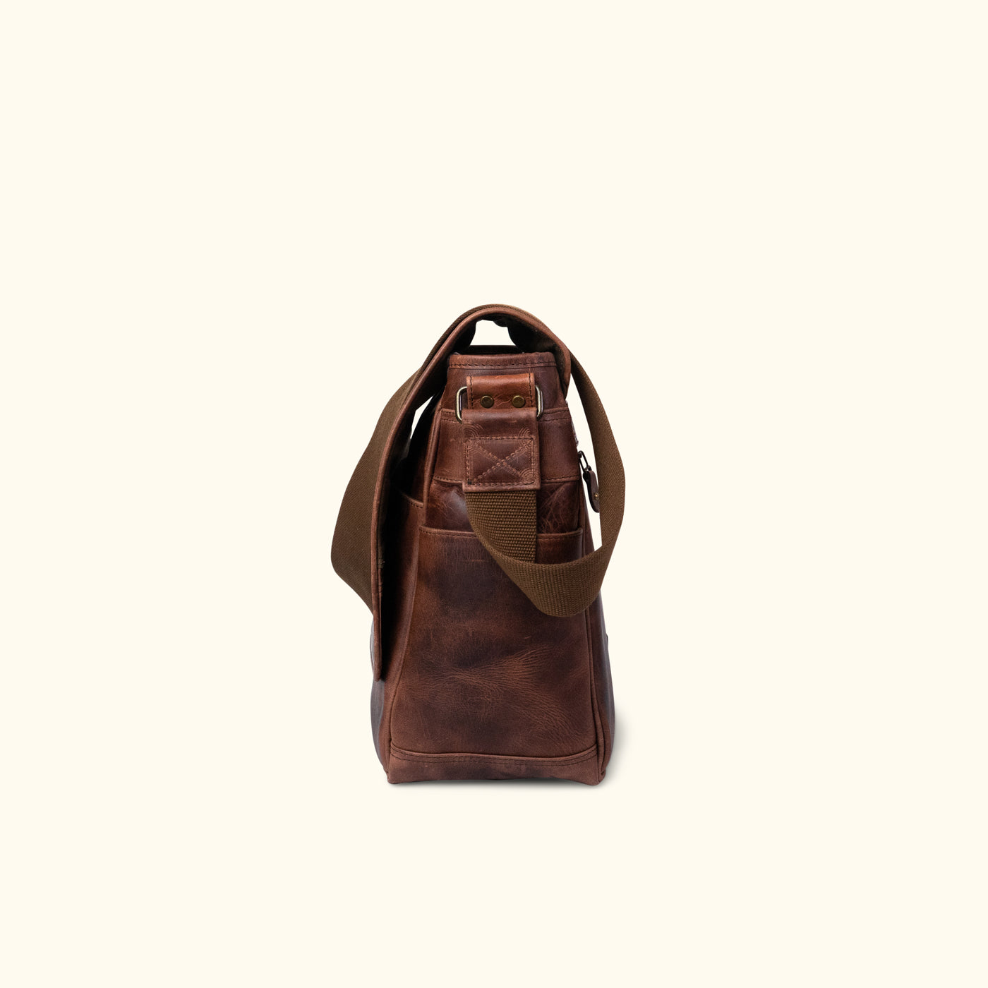 Roosevelt Buffalo Leather Satchel Messenger Bag - Large | Dark Oak