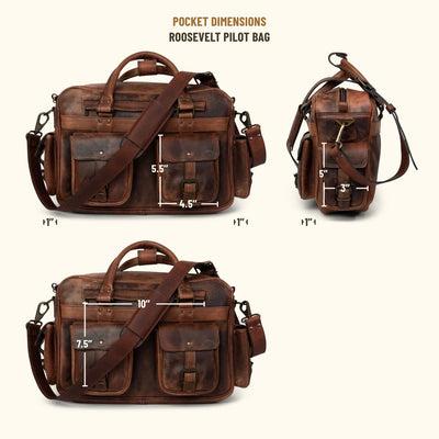 Roosevelt Buffalo Leather Pilot Bag | Dark Oak