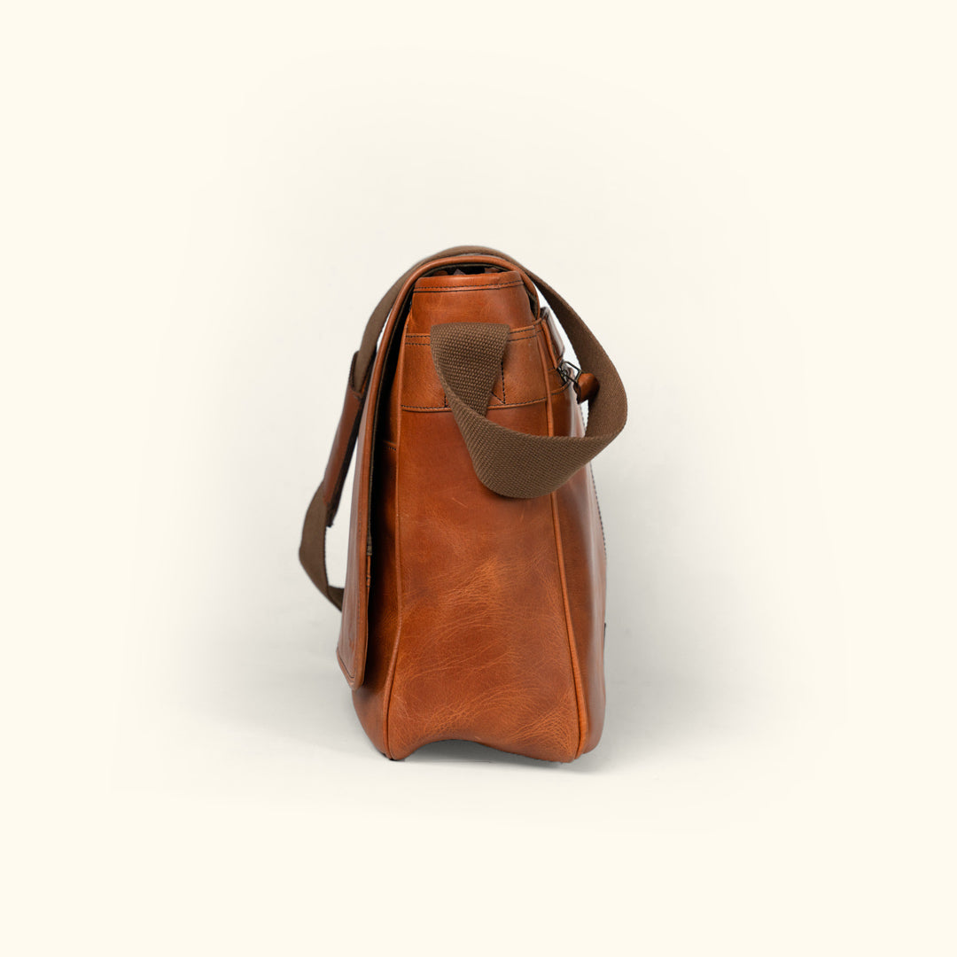 Men's Leather Satchel Messenger Bag | Buffalo Jackson