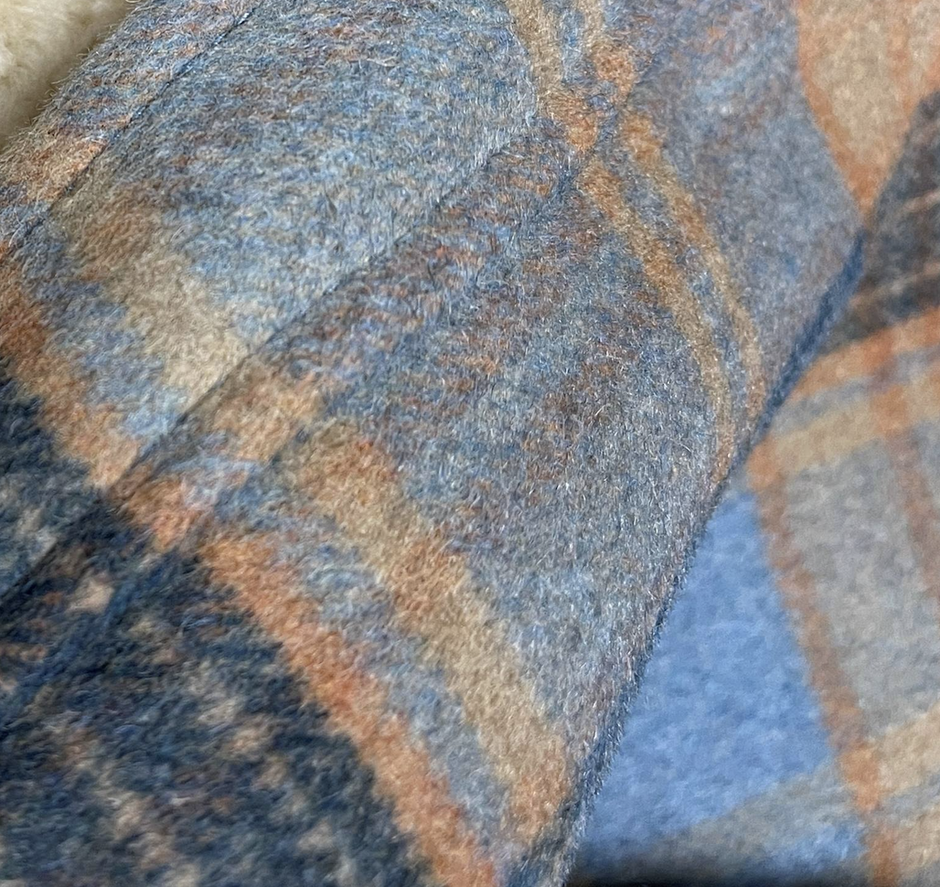 Blue plaid sales wool coat