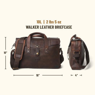 Men's Rugged Leather Briefcase Bag | Vintage Oak Sizing