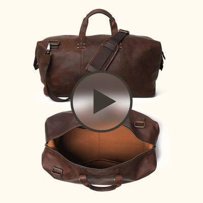 Video for the Vintage Leather Weekend Bag | Vintage Oak interior