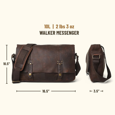 Walker Leather Messenger Bag | Vintage Oak