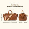 Vintage Duffle Bag - Full Grain Leather Cowhide Sizing