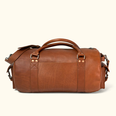 Men's Vintage Leather Travel Duffle Bag | Autumn Brown back
