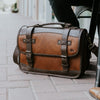 Commuter Leather Belted Briefcase  Brown