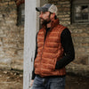 Rugged leather puffer vest