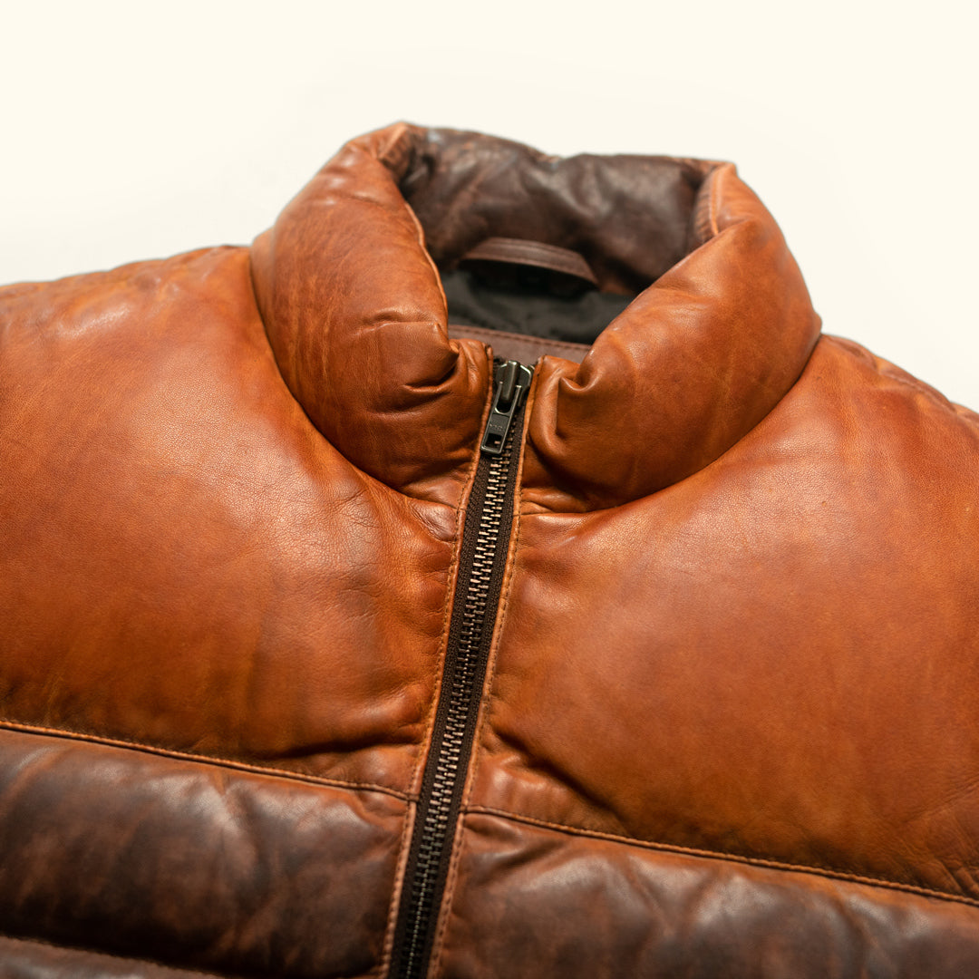 Vintage Leather Puffer Vest | Outdoor Vest | Buffalo Jackson