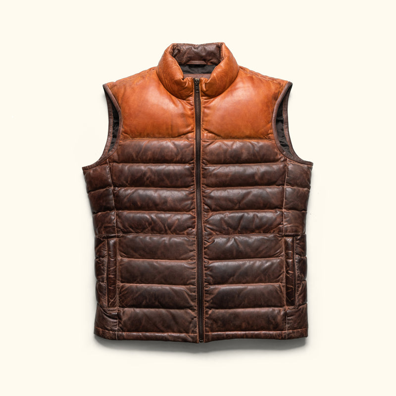 Check Leather Sleeveless Jacket - Ready to Wear