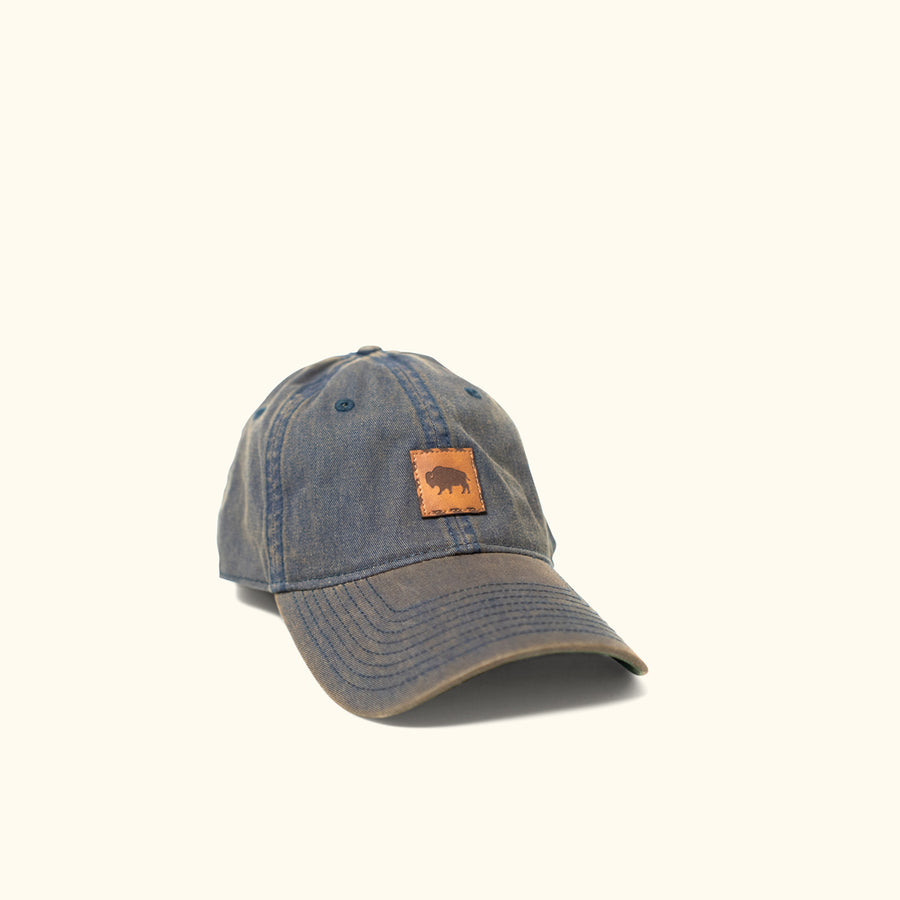 Buffalo Jackson Stamp Logo - Leather Patch Hat - Navy