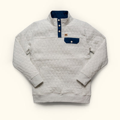 Quilted Pullover | Ecru Heather hover