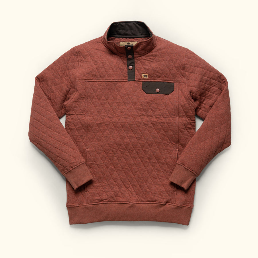 Mens best Quilted Pullover | Rust