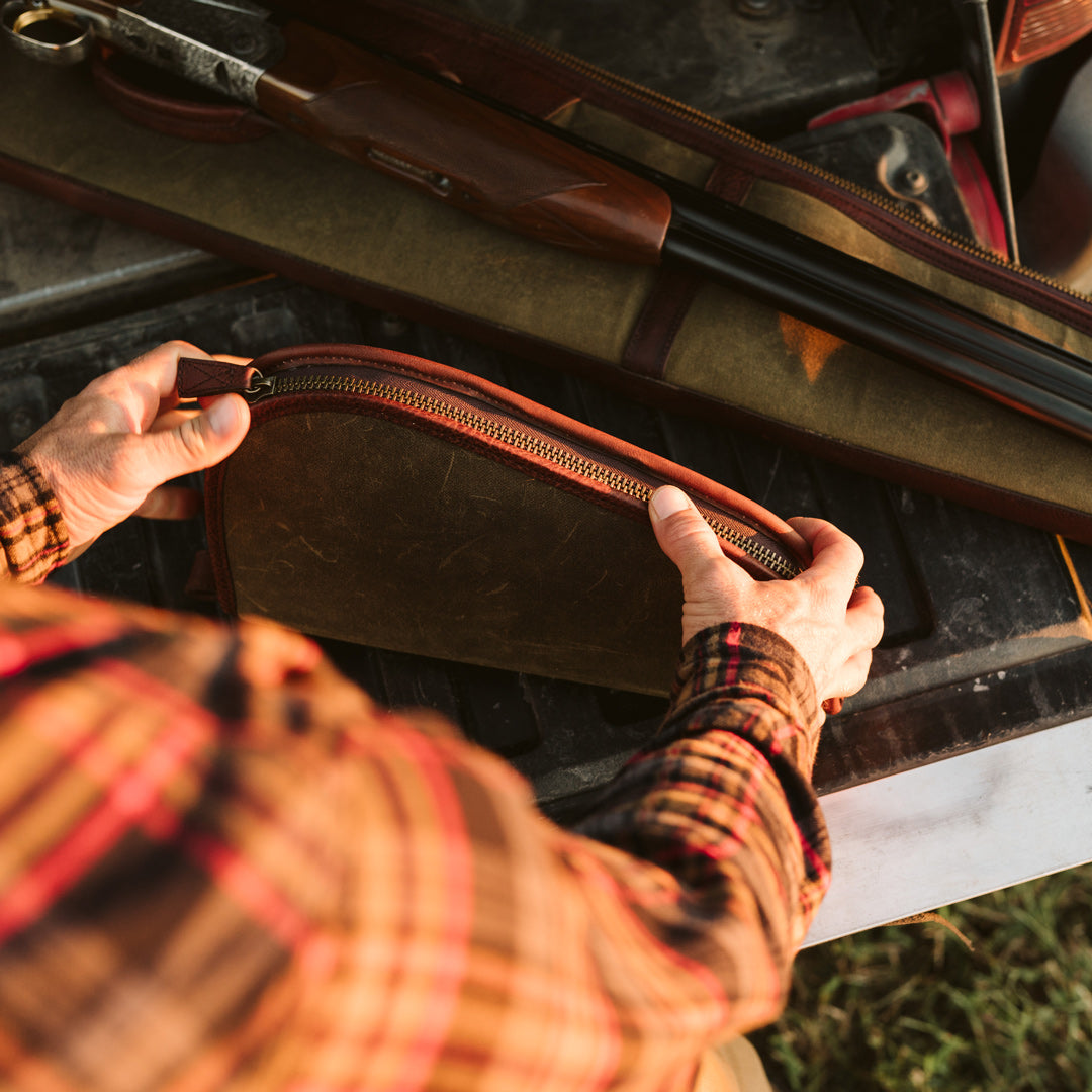 Dakota Pistol Case | Waxed Canvas and Leather
