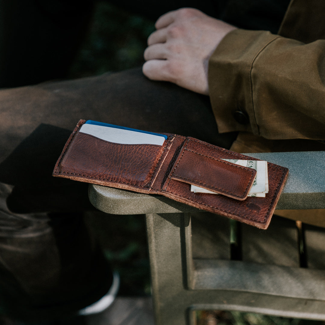 Leather Money Clip Wallet Men's Bifold Wallets Leather 