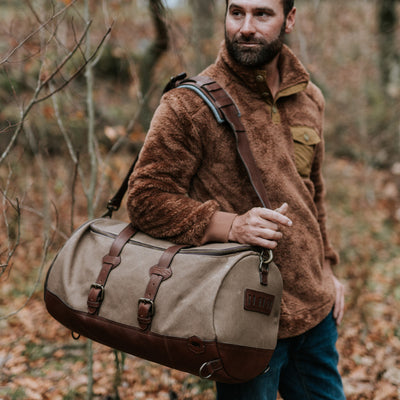 Vintage Waxed Canvas duffle backpack bag hover