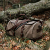 Durable waxed canvas travel duffle bag