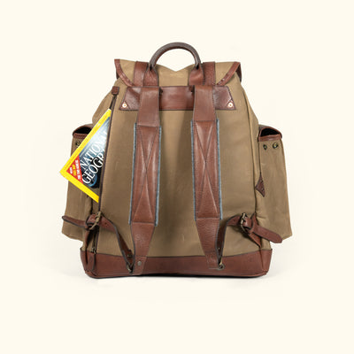 Men's Vintage waxed Canvas rucksack backpack