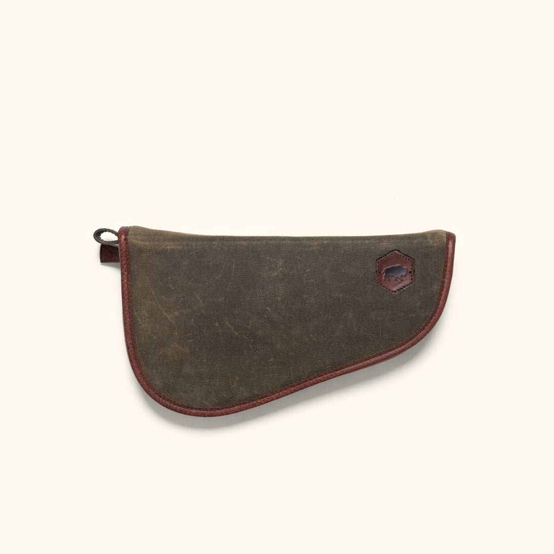 Dakota Pistol Case | Waxed Canvas and Leather