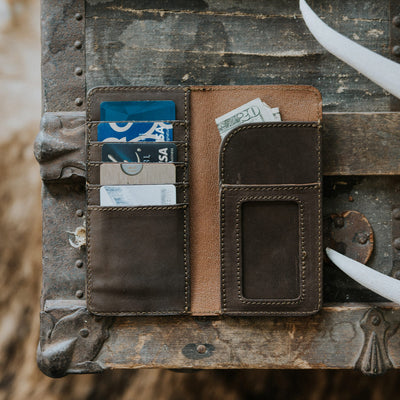 Vintage Leather Checkbook Wallet hover