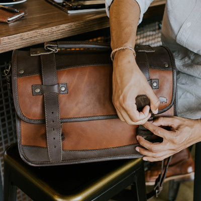 Modern Leather Briefcase Brown