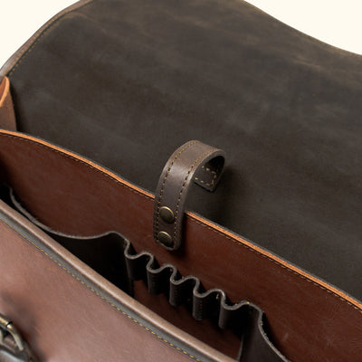 Rugged Leather Briefcase brown interior