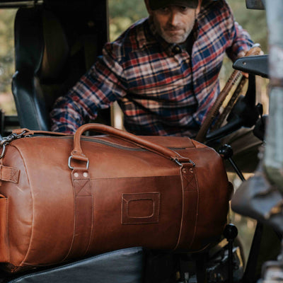 Vintage Leather Travel Duffle Bag | Autumn Brown