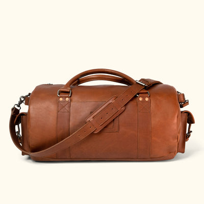 Men's Best Leather Travel Duffle Bag | Autumn Brown front
