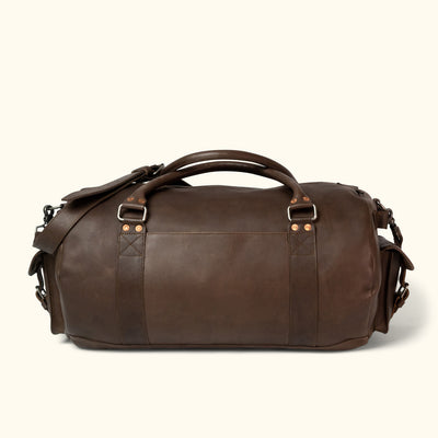 Classic Leather Travel Duffle Bag | Dark Briar back