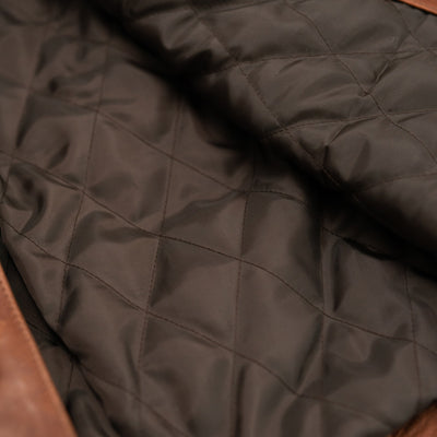 Diamond quilted leather jacket