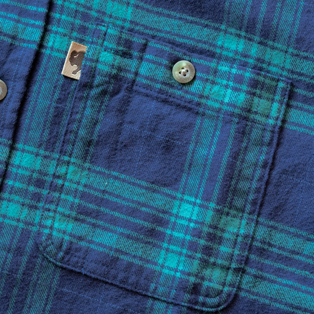 Waxhaw Buffalo Plaid Flannel Shirt | Mountain Top - Navy Cream - L