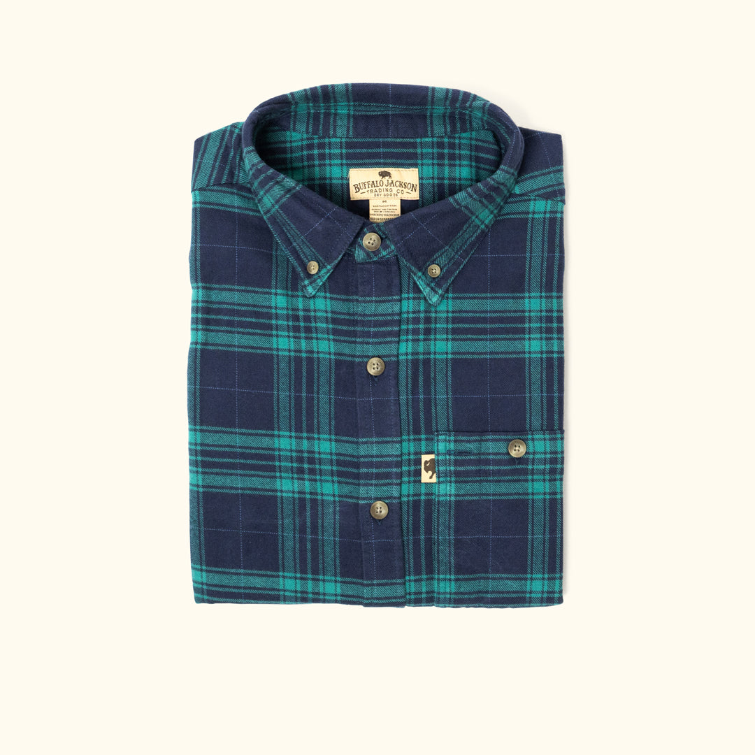Men's Plaid Workshirt Flannel - Crater Lake Plaid by Buffalo