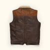 Mens best leather down vest for winter