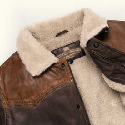 Rugged leather down western vest