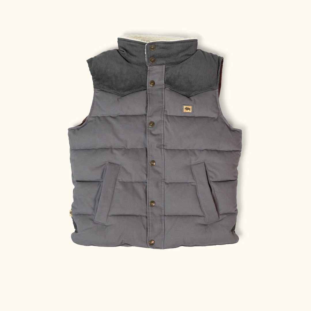 Jackson Vest w/ Sherpa Collar - Gray and Charcoal