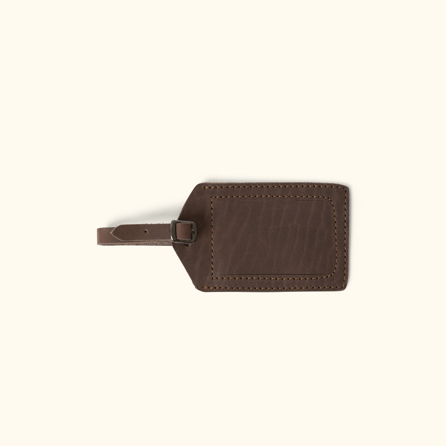 Brown Full Grain Leather Luggage Tag