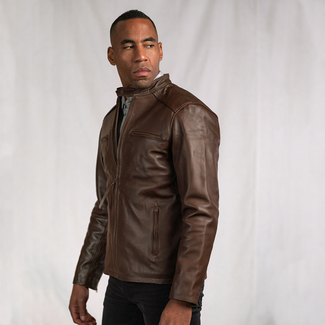 Brown Leather Jacket: Made From 100% Lambskin Leather | Buffalo