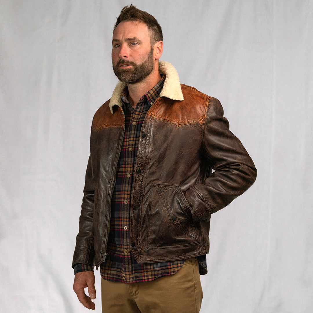 slank Beringstraat lawaai Leather Sherpa Jacket for Men: Bold. Rugged. | Buffalo Jackson
