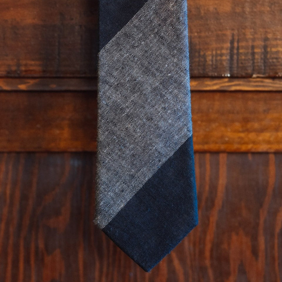 Heathered Stripe Cotton Necktie